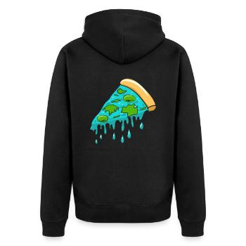 Flat Earth Society Flat Earther Pizza Lover - Veste à capuche bio Premium Unisexe - noir - Dos - Nico (187cm)