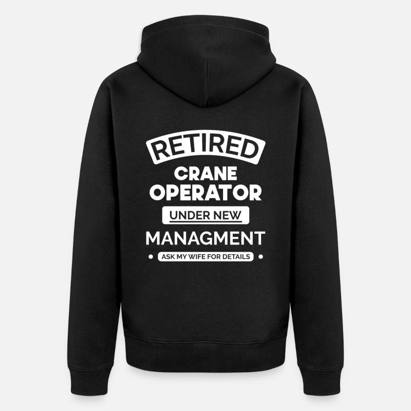 Crain Operator im Ruhestand - Unisex Premium Bio Zip Hoodie - Schwarz