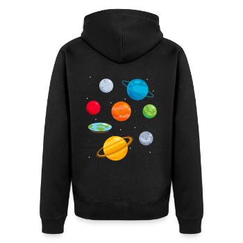 Flat Earth Society Théorie du complot Flat Earther - Veste à capuche bio Premium Unisexe - noir - Dos - Nico (187cm)