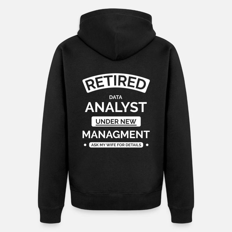 Datenanalyst im Ruhestand - Unisex Premium Bio Zip Hoodie - Schwarz