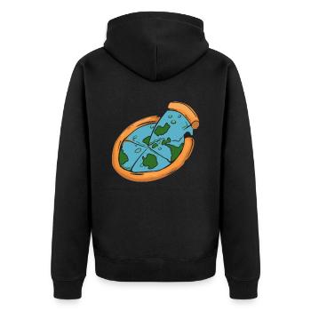 Flat Earth Society Flat Earther Pizza Lover - Veste à capuche bio Premium Unisexe - noir - Dos - Nico (187cm)