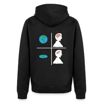 Flat Earth Society Théorie du complot Flat Earther - Veste à capuche bio Premium Unisexe - noir - Dos - Nico (187cm)