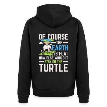 Flat Earth Society Théorie du complot Flat Earther - Veste à capuche bio Premium Unisexe - noir - Dos - Nico (187cm)