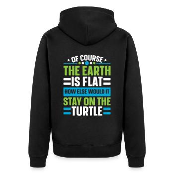 Flat Earth Society Théorie du complot Flat Earther - Veste à capuche bio Premium Unisexe - noir - Dos - Nico (187cm)