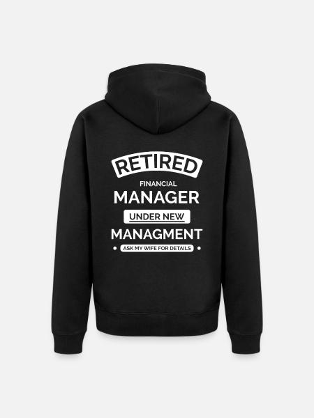 Retired Finance Manager - Unisex Premium Organic Zip Hoodie - black