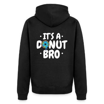 It's A Donut Bro Flat Earther Conspiracy Theory - Unisex Premium Organic Zip Hoodie - black - Back - Nico (187cm)