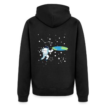 Flat Earth Society Théorie du complot Flat Earther - Veste à capuche bio Premium Unisexe - noir - Dos - Nico (187cm)