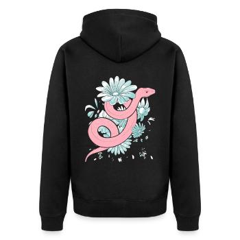My Pet Can Eat Your Pet Serpent Snake Collector - Unisex Premium Organic Zip Hoodie - black - Back - Nico (187cm)