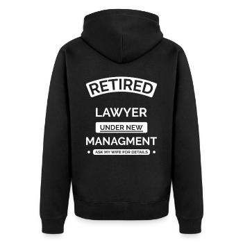 Anwalt Jurist im Ruhestand - Unisex Premium Bio Zip Hoodie - Schwarz - Hinten - Nico (187cm)