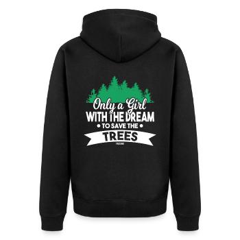 Wald Abenteuer Berge Bäume Naturschutz - Unisex Premium Bio Zip Hoodie - Schwarz - Hinten - Nico (187cm)