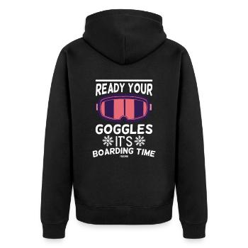 Snowboarding - Unisex Premium Organic Zip Hoodie - black - Back - Nico (187cm)