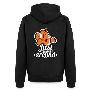 Clownfish Anemonefish Aquatic Fishing - Unisex Premium Organic Zip Hoodie - black - Back - Nico (187cm)