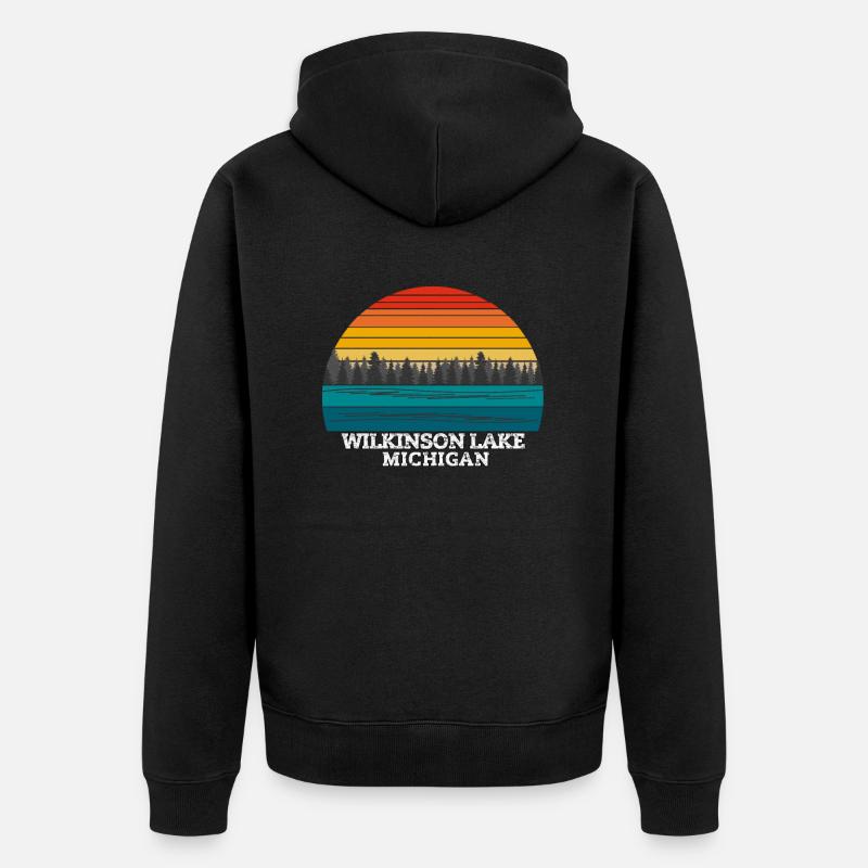 Lac Wilkinson Michigan - Veste à capuche bio Premium Unisexe - noir