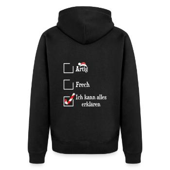 Witziger Inflation Weihnachten Spruch - Unisex Premium Bio Zip Hoodie - Schwarz - Hinten - Nico (187cm)