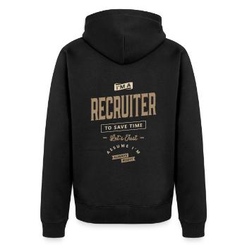 Recruteur Titre drôle de poste Profession - Veste à capuche bio Premium Unisexe - noir - Dos - Nico (187cm)