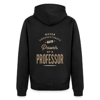Professeur Drôle Titre du poste Profession - Veste à capuche bio Premium Unisexe - noir - Dos - Nico (187cm)