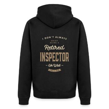 Inspektor Lustige Berufsbezeichnung Beruf - Unisex Premium Bio Zip Hoodie - Schwarz - Hinten - Nico (187cm)