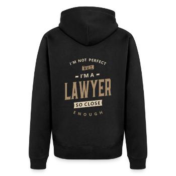 Rechtsanwalt Lustige Berufsbezeichnung Beruf Geburtstagsarbeiter - Unisex Premium Bio Zip Hoodie - Schwarz - Hinten - Nico (187cm)