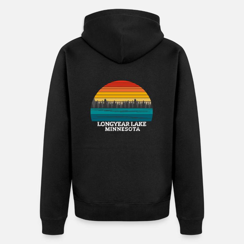 Lac Longyear Minnesota - Veste à capuche bio Premium Unisexe - noir