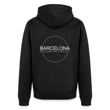 Citation de Barcelone - Veste à capuche bio Premium Unisexe - noir - Dos - Nico (187cm)