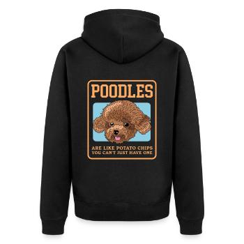 Poodle Dogs Dog Owner Dog Lovers Gift - Unisex Premium Organic Zip Hoodie - black - Back - Nico (187cm)