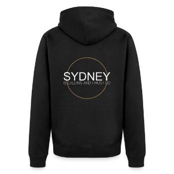 Citation de Sydney - Veste à capuche bio Premium Unisexe - noir - Dos - Nico (187cm)