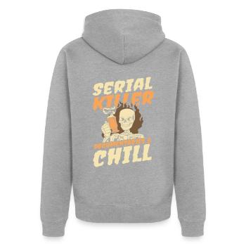 Serial Killer Documentaties et Chill - Veste à capuche bio Premium Unisexe - gris chiné - Dos - Nico (187cm)