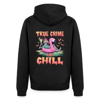 True Crime and Chill - Veste à capuche bio Premium Unisexe - noir - Dos - Nico (187cm)