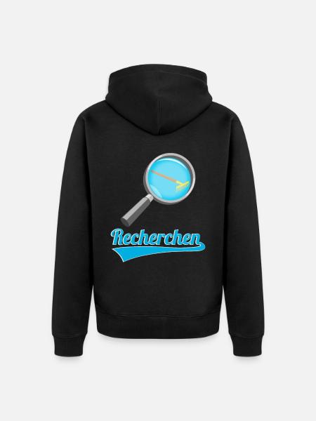 Recherchen Wortwitz - Unisex Premium Bio Zip Hoodie - Schwarz