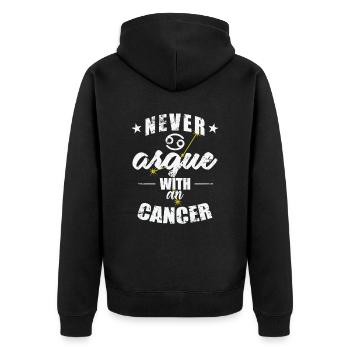 Signe du zodiaque Ne jamais se disputer avec un Cancer Cancer - Veste à capuche bio Premium Unisexe - noir - Dos - Nico (187cm)