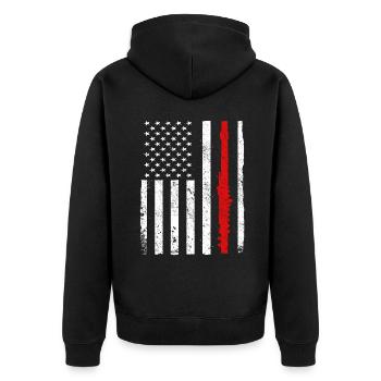 Flute Flute Musicians Brass Music - Unisex Premium Organic Zip Hoodie - black - Back - Nico (187cm)