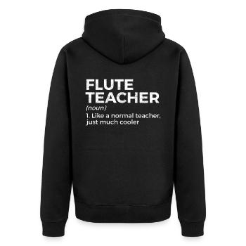 Flute Flute Musicians Brass Music - Unisex Premium Organic Zip Hoodie - black - Back - Nico (187cm)