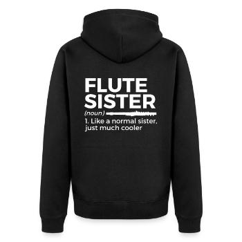 Flute Flute Musicians Brass Music - Unisex Premium Organic Zip Hoodie - black - Back - Nico (187cm)