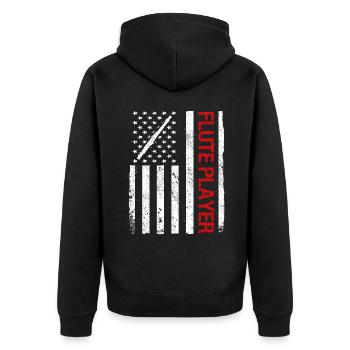 Flute Flute Musicians Brass Music - Unisex Premium Organic Zip Hoodie - black - Back - Nico (187cm)