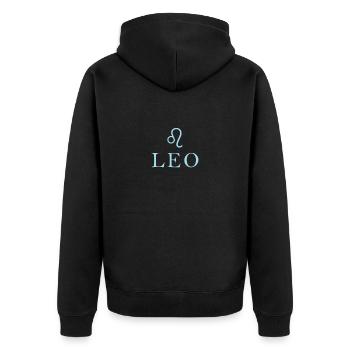 Zodiac sign Leo Constellation - Unisex Premium Organic Zip Hoodie - black - Back - Nico (187cm)