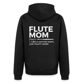 Flute Flute Musicians Brass Music - Unisex Premium Organic Zip Hoodie - black - Back - Nico (187cm)