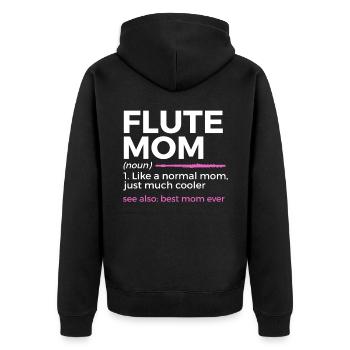 Flute Flute Musicians Brass Music - Unisex Premium Organic Zip Hoodie - black - Back - Nico (187cm)