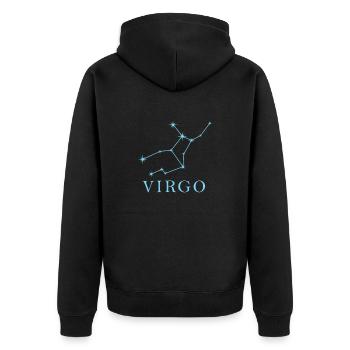 Star constellation Zodiac sign Virgo - Unisex Premium Organic Zip Hoodie - black - Back - Nico (187cm)