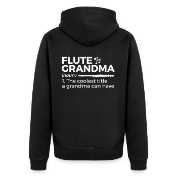 Flute Flute Musicians Brass Music - Unisex Premium Organic Zip Hoodie - black - Back - Nico (187cm)