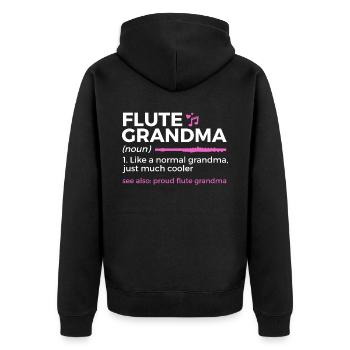 Flute Flute Musicians Brass Music - Unisex Premium Organic Zip Hoodie - black - Back - Nico (187cm)
