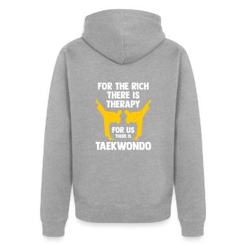 Taekwondo Taekwondoin Tae-Kwon-Do Tae Kwon Do - Unisex Premium Organic Zip Hoodie - heather grey - Back - Nico (187cm)