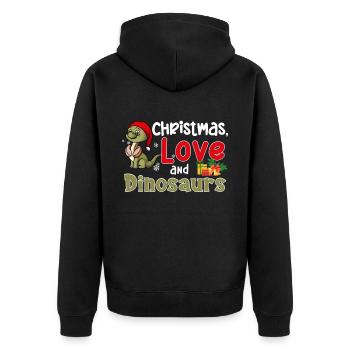 This Boy Loves Dinosaur Kids Boy Boy Dino - Unisex Premium Organic Zip Hoodie - black - Back - Nico (187cm)