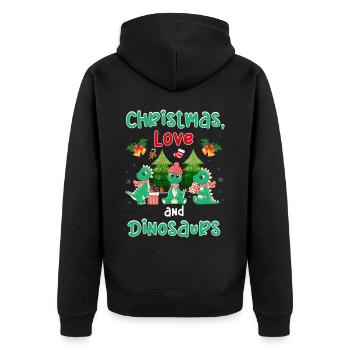 Dino Boy Boy Enfants Noël Amour Dinosaures - Veste à capuche bio Premium Unisexe - noir - Dos - Nico (187cm)
