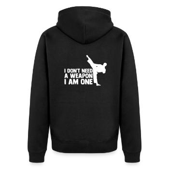 Taekwondo Martial Arts Gift Idea Tae Kwon Do - Unisex Premium Organic Zip Hoodie - black - Back - Nico (187cm)