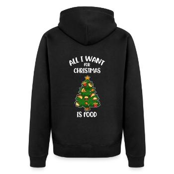Christmas Food Weihnachtsessen Geschenk - Unisex Premium Bio Zip Hoodie - Schwarz - Hinten - Nico (187cm)