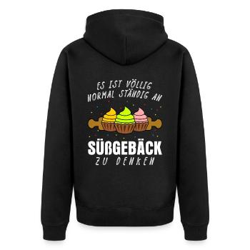 Konditor Cupcakes Backen Konditorei - Unisex Premium Bio Zip Hoodie - Schwarz - Hinten - Nico (187cm)