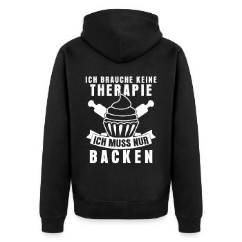 Bäcker Backen Cupcakes Bäckerei - Unisex Premium Bio Zip Hoodie - Schwarz - Hinten - Nico (187cm)