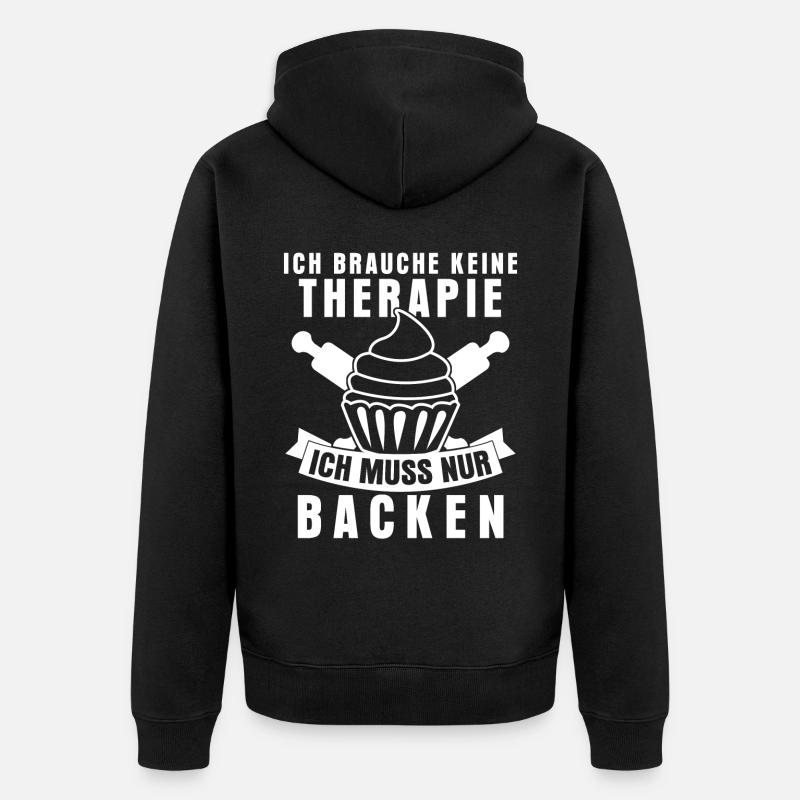 Bäcker Backen Cupcakes Bäckerei - Unisex Premium Bio Zip Hoodie - Schwarz