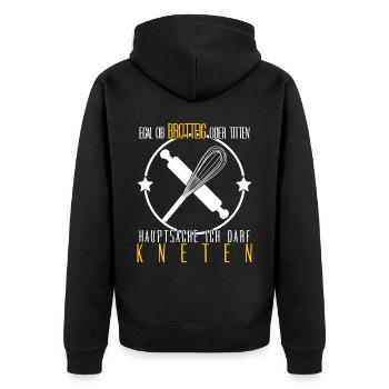 Bäcker Backen Kneten Bäckerei - Unisex Premium Bio Zip Hoodie - Schwarz - Hinten - Nico (187cm)