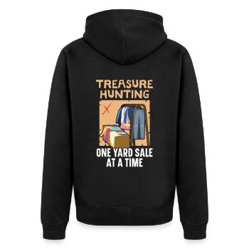 Schatzsuche Ein Yard Verkauf auf einmal sparsam - Unisex Premium Bio Zip Hoodie - Schwarz - Hinten - Nico (187cm)